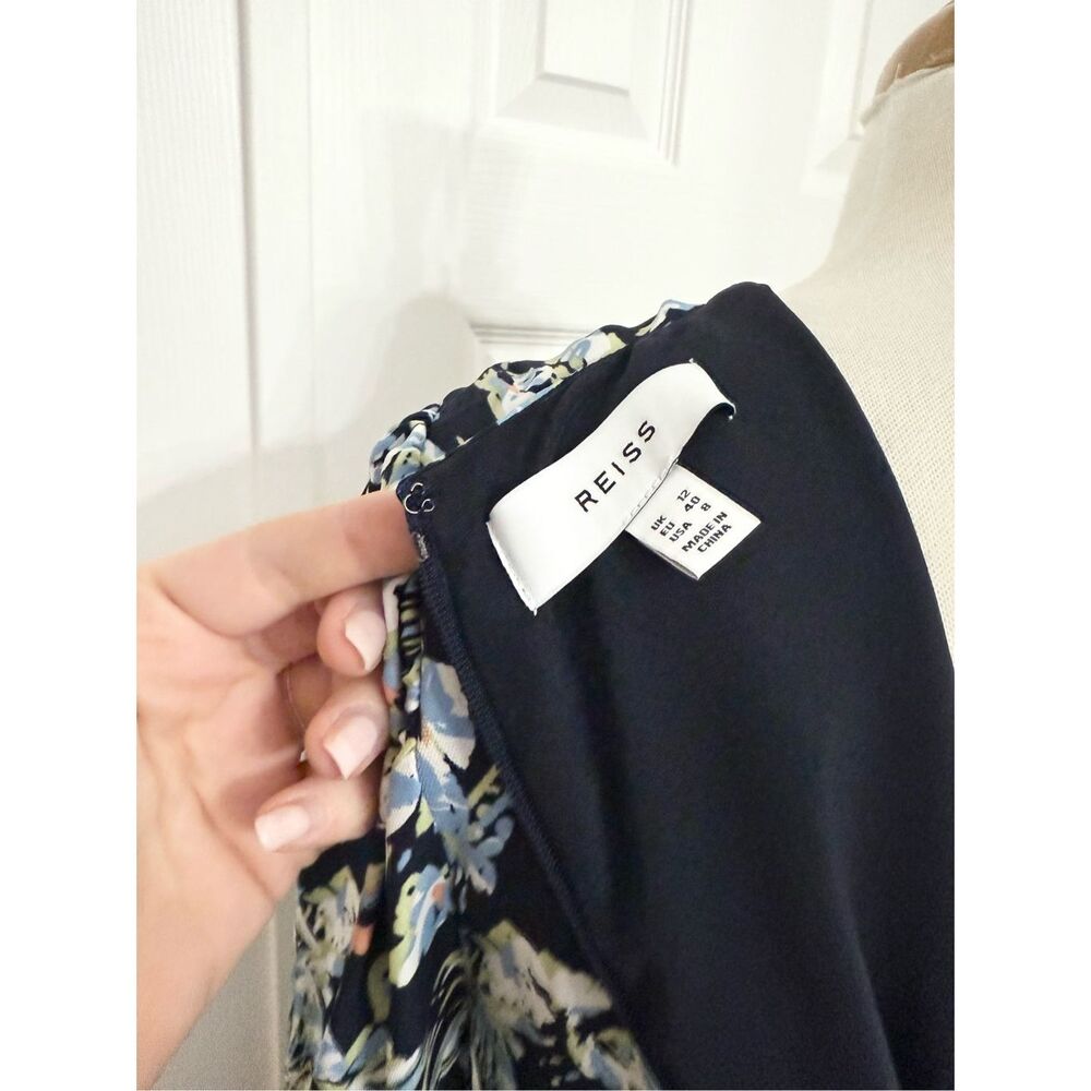 Reiss Multicolor Annie Floral Long Sleeve Fit &‎ Flare Mini A-Line Dress Size 8 - Picture 4 of 6